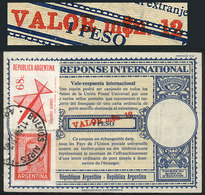 ARGENTINA: IRC (cancelled 11/JUN/1973) With An Original Value Of 1 PESO Surcharged In Red VALOR M$n 12 IN THICK LETTERS, - Sonstige & Ohne Zuordnung