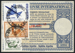 ARGENTINA: IRC (cancelled 28/JUN/1973) With An Original Value Of 1 PESO Surcharged In Red VALOR M$n 12 IN THICK LETTERS, - Other & Unclassified