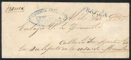 ARGENTINA: Cover Sent From Monte To Buenos Aires On 13/OC/1855, With Double Ogive MENSAJERIAS ARGENTINAS Marking Illustr - Otros & Sin Clasificación