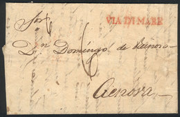 ARGENTINA: 15/JUL/1830 BUENOS AIRES - Genova (Italy): Entire Letter That Received The Straightline VIA DI MARE Marking I - Andere & Zonder Classificatie
