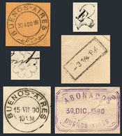 ARGENTINA: 6 Covers Sen From France To Buenos Aires Between 1880 And 1890, All With Interesting And Rare Arrival Marking - Otros & Sin Clasificación