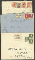 ARGENTINA: 3 Registered Covers Used Between 1918 And 1931, Interesting Postages Of 17c., 30c. And 35c., Very Nice! - Andere & Zonder Classificatie