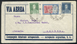 ARGENTINA: 10/JUL/1931 Buenos Aires - Germany: Airmail Cover Franked By GJ.653 (1.80P. Of The First Airmail Issue) + Oth - Otros & Sin Clasificación