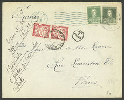 ARGENTINA: MIXED POSTAGE: Cover Sent From Pigüé To Paris On 9/SE/1932 Franked With 13c., With French Postage DUE STAMPS  - Sonstige & Ohne Zuordnung