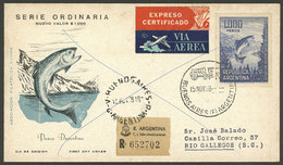 ARGENTINA: FDC Cover Of The Stamp GJ.1496 (1.000P. Fishing, Trout) Sent By Registered Airmail From Buenos Aires To Río G - Andere & Zonder Classificatie