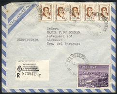 ARGENTINA: Registered Airmail Cover Sent From Villa Adelina To Paraguay On 28/MAY/1974. The Corresponding Rate Of $3.50  - Other & Unclassified