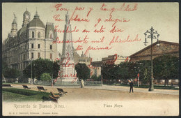 ARGENTINA: BUENOS AIRES: Mayo Square, Ed. R & J Barbieri, Sent From JUAREZ To Tandil On 27/JA/1905, VF Quality! - Argentina