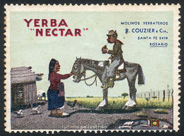 ARGENTINA: Yerba Nectar, Of Molinos Couzier & Cia (Rosario), With Illustration Of Molina Campos, Very Rare! - Autres & Non Classés