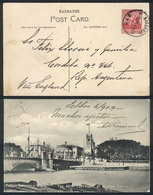 BARBADOS: PC With View Of Public Buildings, Barbados, Sent To Argentina On 9/SE/1904, Excellent Quality, Very Rare Desti - Barbados (...-1966)