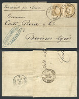 BELGIUM: 31/DE/1877 LIEGE - Argentina: Entire Letter Franked By Sc.37 X2 (Leopold II 25c.) With Datestamp Of Liege, With - Andere & Zonder Classificatie