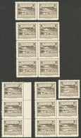 BOLIVIA: Sc.490, Lot Of Overprint VARIETIES: Centenario De Omitted, $b.1.- Omitted, And Several More, All MNH And Of Exc - Bolivia