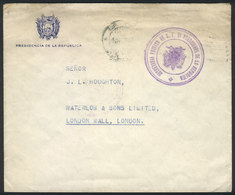 BOLIVIA: Cover With Header Of Presidencia De La República, Sent To London With Postal Franchise (circa 1940), Very Inter - Bolivie