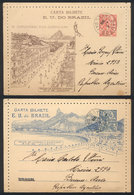 BRAZIL: 5 Old Postal Stationeries Sent To Argentina, 2 Of Them Illustrated With Nice Views Of Rio De Janeiro, VF Quality - Other & Unclassified