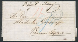 BRAZIL: Long Entire Letter Dated PELOTAS 16/FE/1865, Sent To Buenos Aires By Paquete Mercy, On Reverse It Received A Dat - Autres & Non Classés