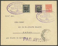 BRAZIL: 29/AP/1930 Recife - Natal: Cover Carried On First Airmail By C.A.B., VF Quality! - Other & Unclassified