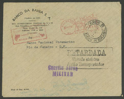 BRAZIL: MILITARY PLANE CRASH: Cover Sent From Recife To Rio De Janeiro In JUL/1952 Via MILITARY AIRMAIL, With Rectangula - Autres & Non Classés