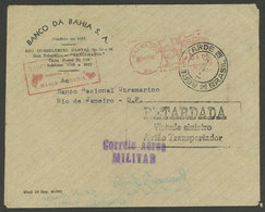 BRAZIL: MILITARY PLANE CRASH: Cover Sent From Recife To Rio De Janeiro In JUL/1952 Via MILITARY AIRMAIL, With Rectangula - Altri & Non Classificati