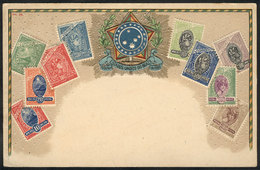 BRAZIL: Postage Stamps And Coat Of Arms, Circa 1910, VF Quality! - Other & Unclassified