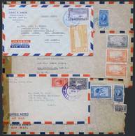 COSTA RICA: 5 Covers Used Between 1944 And 1954, Nice Postages, Several Censored, VF General Quality! - Costa Rica