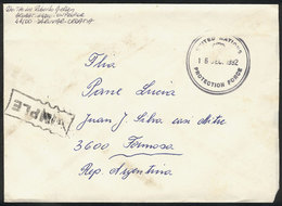 CROATIA: Cover Sent Stampless From Daruvar To Argentina On 16/DE/1992, Hanstamped UNITED NATIONS PROTECTION FORCE, Inter - Croatie