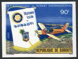 DJIBOUTI: Sc.509, 1980 Rotary International, With IMPERFORATE And DOUBLE IMPRESSION Of Blue Color Varieties, VF Quality! - Yibuti (1977-...)