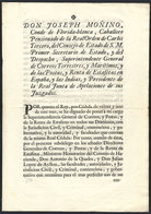 SPAIN: Original Document Of 4 Pages Printed On 8/AP/1778 With Instructions Of The Count Of Florida-blanca For The Operat - Other & Unclassified