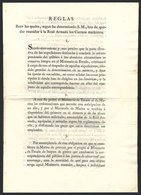 SPAIN: RULES For Maritime Mail: Original Printed Document (8 Pages, Along The Original Manuscript With The Same Text) Da - Andere & Zonder Classificatie