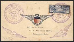 UNITED STATES: 26/MAY/1931 Cheyenne-Pueblo Route First Flight Cover, Interesting! - Storia Postale