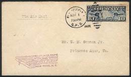 UNITED STATES: 1/MAY/1928 New York-Atlanta Route First Flight Cover, With Washington DC Arrival Backstamp, VF Quality! - Postal History