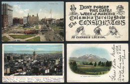 UNITED STATES: 18 Postcards Used Between 1902 And 1908, Many With Interesting Views, Some Very Rare. Almost All With Sta - Autres & Non Classés