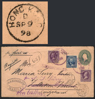 PHILIPPINES: 5/SE/1898 MANILA - SWITZERLAND: 2c. Stationery Envelope + Additional Postage Of 11c. (total 13c.), ALL THE  - Filippijnen