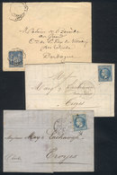 FRANCE: 3 Covers/folded Covers Used Between 1870 And 1890, Nice Cancellations! - Sonstige & Ohne Zuordnung