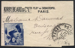 FRANCE: Very Little Wrapper With Printed Advertisement, Used Stampless In Paris On 5/JUL/1901, VF! - Otros & Sin Clasificación