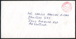 GHANA: Cover Sent To Argentina (rare Destination) On 16/NO/1998, Stampless, With Rose Mark: ACCRA NORTH - PRE PAID - GHA - Ghana (1957-...)