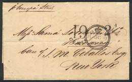 GREAT BRITAIN: Entire Letter Dated London 8/OC/1858, Sent To HAVANA (Cuba) Via New York, Where It Received A Postage Due - Otros & Sin Clasificación