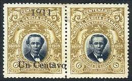 GUATEMALA: Sc.140 + 143, Pair With And Without Surcharge, Mint Original Gum Very Lightly Hinged, With Tiny Thin On Back  - Guatemala