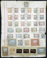 HUNGARY: Interesting Page With Many Stamps And Cinderellas, With Special Postmark Of The Year 1921, Stained By Interesti - Andere & Zonder Classificatie