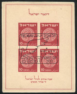 ISRAEL: Yvert 1, 1949 Philatelic Exposition, On Fragment With First Day Postmark, VF Quality! - Autres & Non Classés