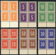 ISRAEL: Yvert 6/11, 1949 Cmpl. Set Of 6 Values In Blocks Of 4, MNH (without Hinges), But Some With Minor Defects On Gum, - Other & Unclassified