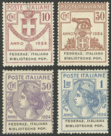 ITALY: Sassone 34/37, Cmpl. Set Of 4 Values, MNH Or With Tiny Hinge Mark Barely Visible (they Appear MNH), Very Fine Qua - Autres & Non Classés