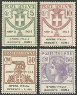 ITALY: Sassone 46/49, Cmpl. Set Of 4 Values, MNH Or With Tiny Hinge Mark Barely Visible (they Appear MNH), Very Fine Qua - Autres & Non Classés