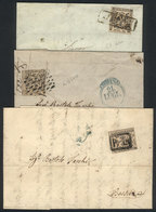 ITALY: 3 Entire Letters Used Between 1854 And 1856, Franked With Stamps Of Modena Of 25c. (Sassone 4), With A Range Of C - Zonder Classificatie