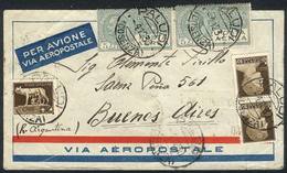 ITALY: Airmail Cover Sent (via France Aeropostale) From PALUDI To Argentina On 4/DE/1930 With Spectacular Postage Of 10. - Unclassified