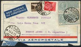 ITALY: Airmail Cover Sent From PALUDI To Argentina On 18/JUN/1931 Franked With 10.25L., Including Sc.C9 X2, With Opening - Non Classés