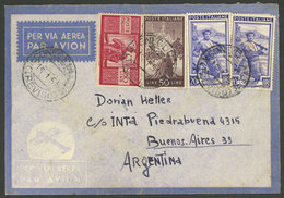ITALY: 15/JA/1951 Conegiuno - Argentina, Airmail Cover With Mixed Postage Democratica + Lavoro (total 190L.), Very Nice! - Sin Clasificación