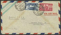 ITALY: 3/MAR/1951 Abano Terme Bagni - Argentina, Airmail Cover With Mixed Postage Democratica + Lavoro (total 115L.), An - Unclassified