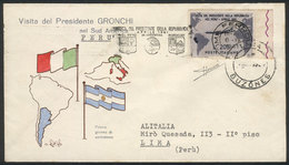 ITALY: Sa.921, Gronchi Rosa WITH SHEET MARGIN, Covered By Sa.920 (it Does Not Cover The Rose Margin), On A Cover Sent To - Unclassified
