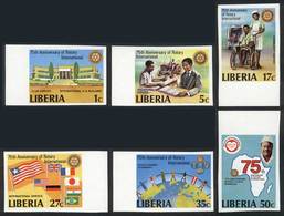 LIBERIA: Sc.860/865, 1979 Rotary, Compl. Set Of 6 Values With IMPERFORATE Var., VF Quality! - Liberia