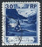 LIECHTENSTEIN: Sc.99a, 1930 30Rp. With The Very Rare Mixed Perforation 11½ X 10½, Used In Vaduz, Little Defect On Front  - Altri & Non Classificati