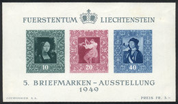 LIECHTENSTEIN: Yvert 8, 1949 Paintings, Mint Lightly Hinged, VF Quality, Catalog Value Euros 100 - Autres & Non Classés